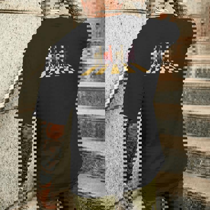 アビーストリートロードを横断する面白いラマアルパカ メンズTシャツ バックプリント 彼への贈り物