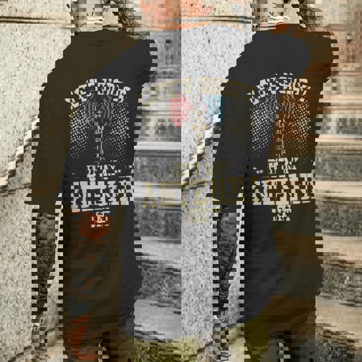 アマチュア無線デザイン 男性用 アマチュア無線機 アンテナ 長袖tシャツ メンズTシャツ バックプリント 彼への贈り物