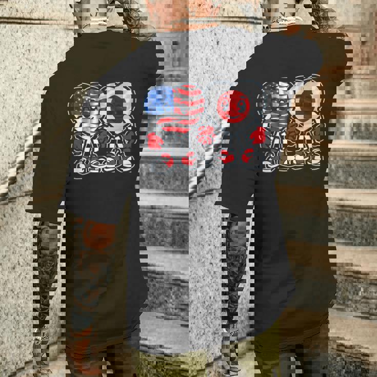 アメリカと日本 ハート フレンドシップ メンズTシャツ バックプリント 彼への贈り物