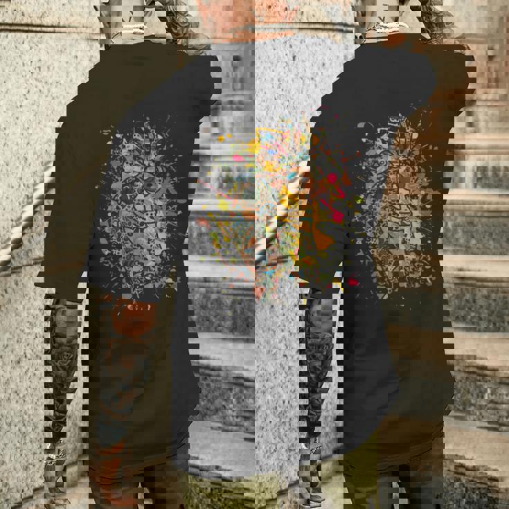 アメリカ先住民のココペリ カラフルスプラッシュ4 ファンの楽しみ メンズTシャツ バックプリント 彼への贈り物