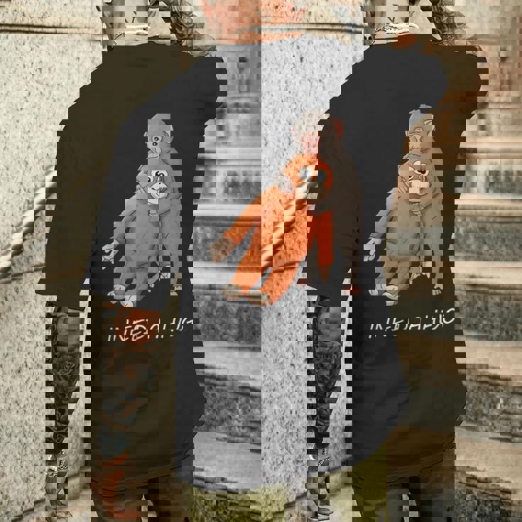 アローンベイビーモンキーパンチ 抱きしめたい可愛いデザイン メンズTシャツ バックプリント 彼への贈り物