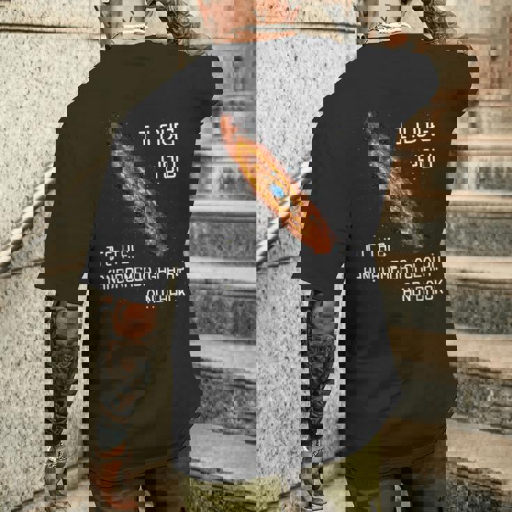 アンドロメダ銀河とバックsf宇宙へ愛してる メンズTシャツ バックプリント 彼への贈り物