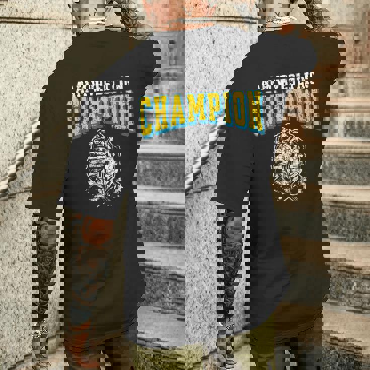 アームレスリングチャンピオン アームレスリング メンズTシャツ バックプリント 彼への贈り物