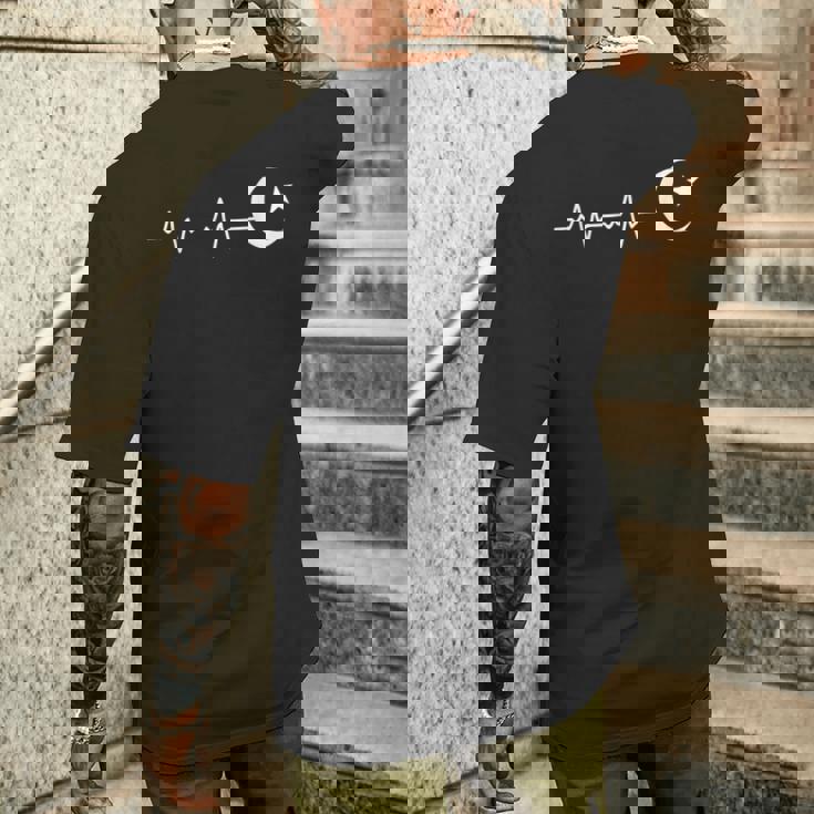 イスラム教のシンボル イスラム教のイスラム教徒のサイン ハートビート イスラム教の三日月形 メンズTシャツ バックプリント 彼への贈り物