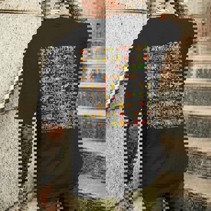 イタリア語-ブレインローz世代面白いミーム90ブレインロットキャラクター 長袖tシャツ メンズTシャツ バックプリント 彼への贈り物