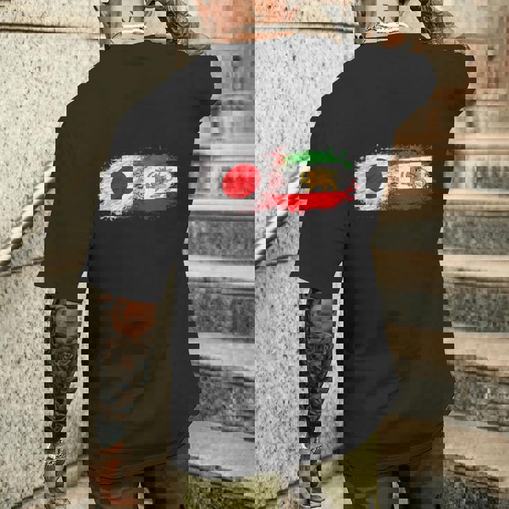 イランと日本一緒、半分日本人、半分イラン人 メンズTシャツ バックプリント 彼への贈り物