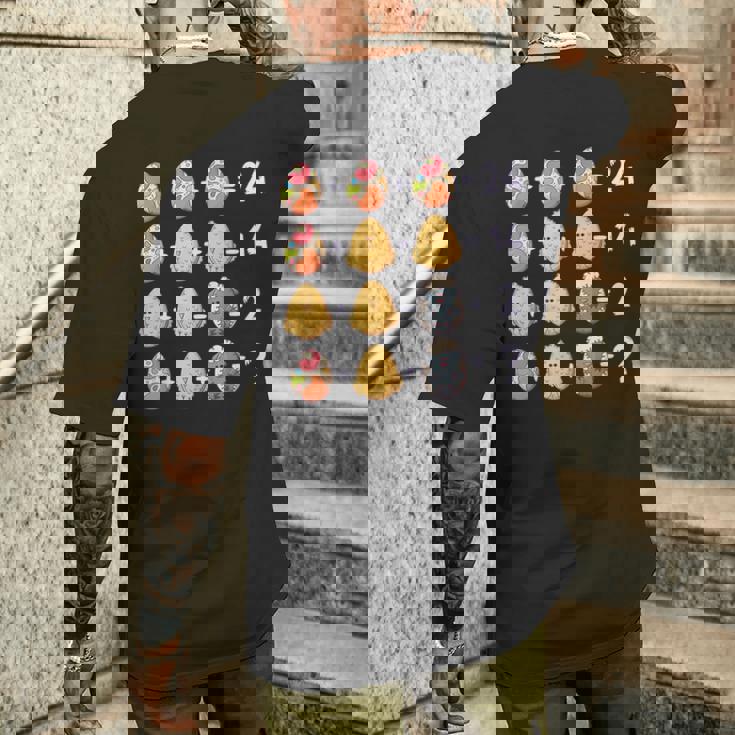 イースター数学教師、数学的数字パズル、イースターエッグ メンズTシャツ バックプリント 彼への贈り物