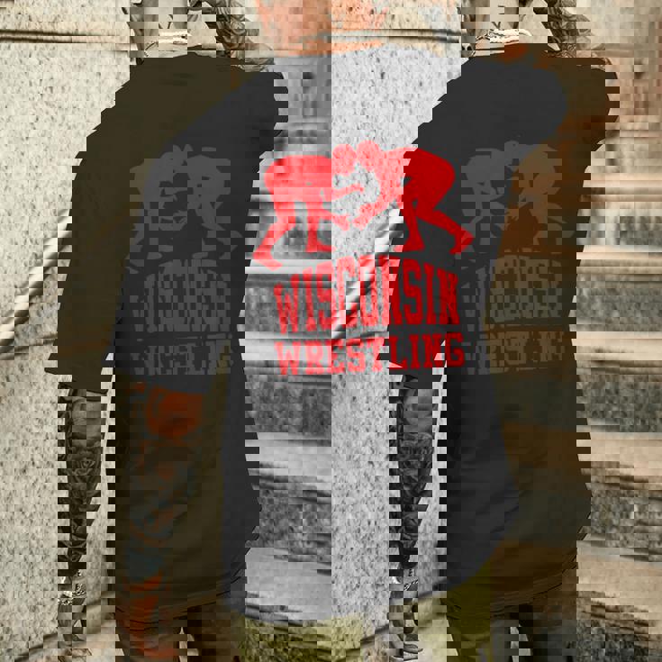 ウィスコンシン レスリング メンズTシャツ バックプリント 彼への贈り物