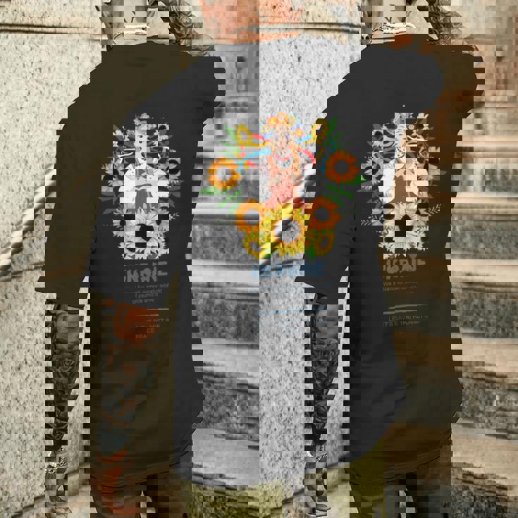 ウクライナガール、ウクライナを支援 メンズTシャツ バックプリント 彼への贈り物