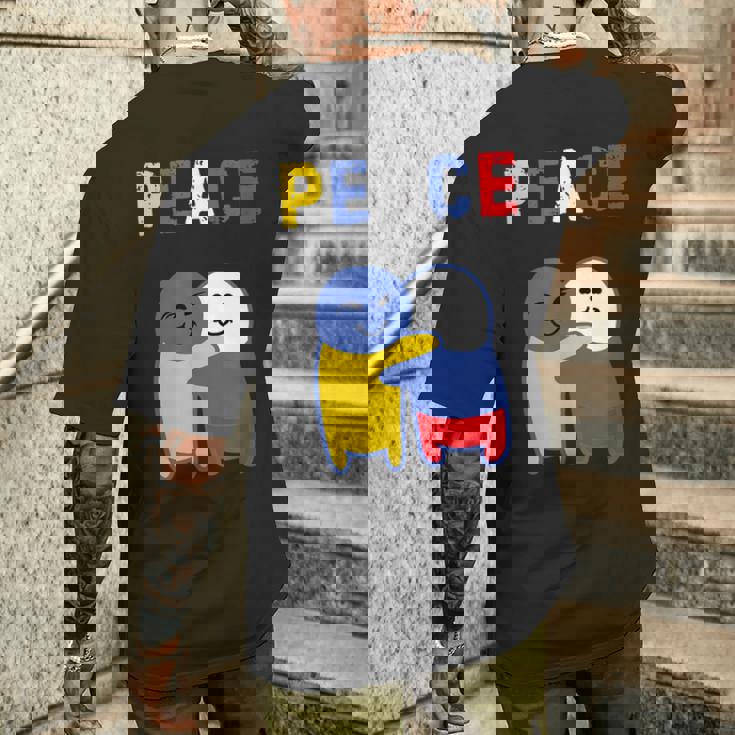 ウクライナロシア平和ウクライナノーウォー。 メンズTシャツ バックプリント 彼への贈り物