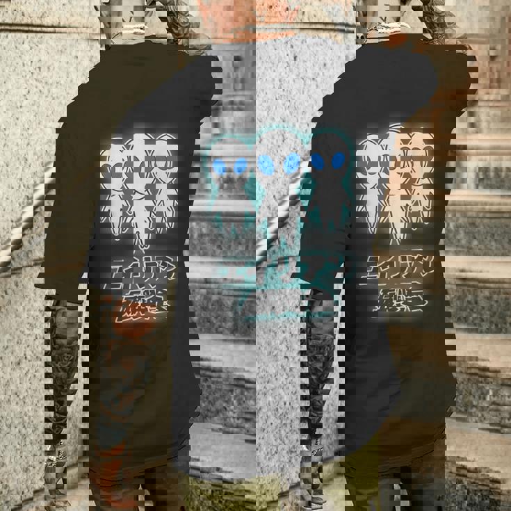 エイリアン振興会（宇宙人）グレイ【ゆるフレンズ】（変なデザイン屋さん）かわいい 面白い メンズTシャツ バックプリント 彼への贈り物