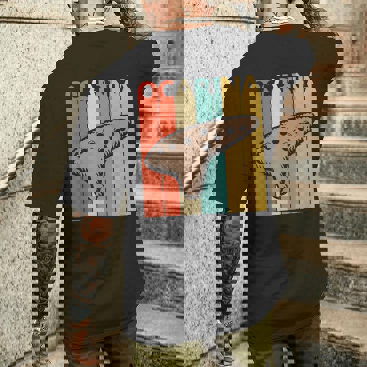 オカリナ 楽器 メンズTシャツ バックプリント 彼への贈り物