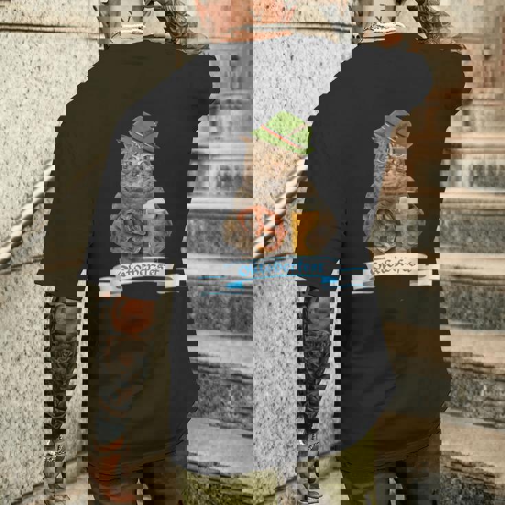 オクトーバーフェスト 猫 ドイツビール 長袖tシャツ メンズTシャツ バックプリント 彼への贈り物