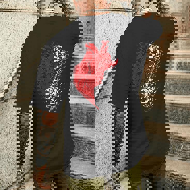 オートバイ エンジン バイカー アンチバレンタインデー 面白いグラフィック 長袖tシャツ メンズTシャツ バックプリント 彼への贈り物