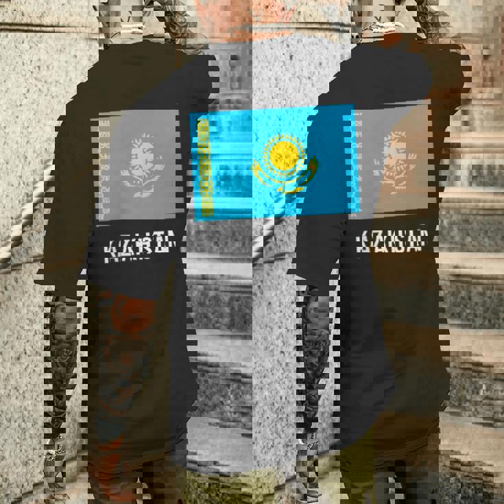 カザフスタン フラッグシャツ メンズTシャツ バックプリント 彼への贈り物