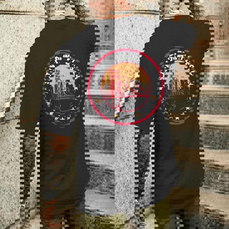 カリフォルニア サンフランシスコ シティ ギフト ブリッジ お土産f メンズTシャツ バックプリント 彼への贈り物