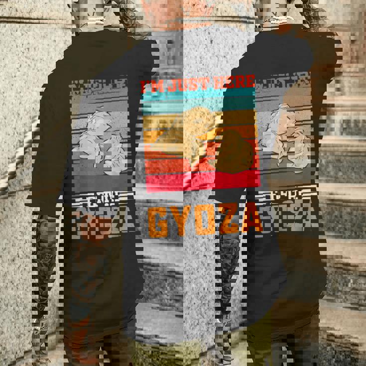 ギョーザが食べたくてたまらない、おもしろいレトロ中華餃子 メンズTシャツ バックプリント 彼への贈り物