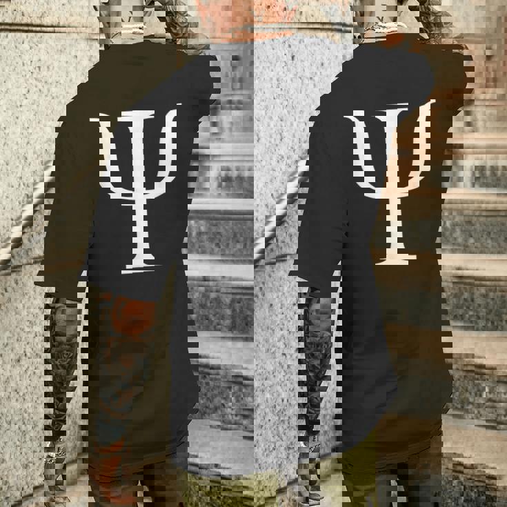 ギリシャ文字 Psi メンズTシャツ バックプリント 彼への贈り物