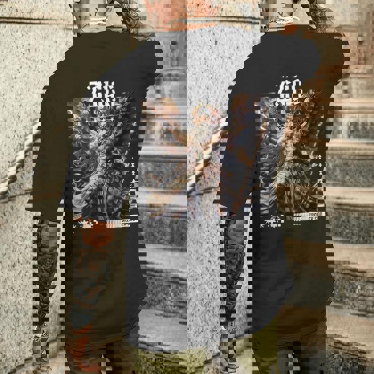 ギリシャ神ゼウス サンダーボルト メンズTシャツ バックプリント 彼への贈り物