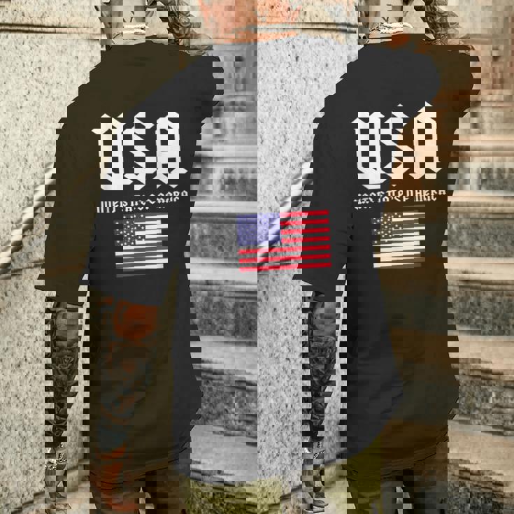 クールなアメリカ国旗グレートーンのイラストグラフィックデザイン。 メンズTシャツ バックプリント 彼への贈り物