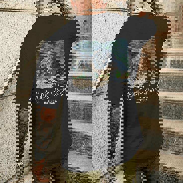 コモド島インドネシアコモドドラゴン メンズTシャツ バックプリント 彼への贈り物