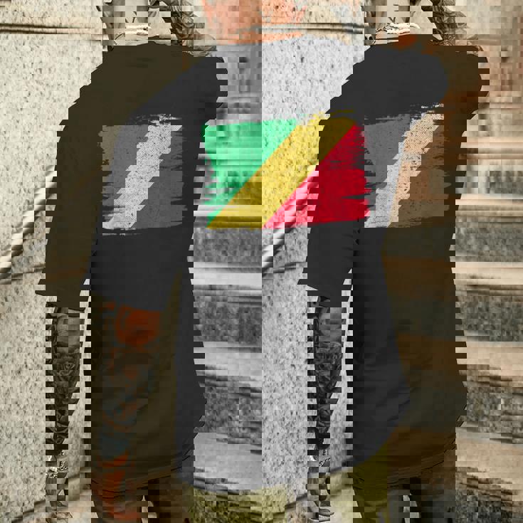 コンゴ民主共和国 旗 Democratic Republic Congo Flag Pride Proud メンズTシャツ バックプリント 彼への贈り物