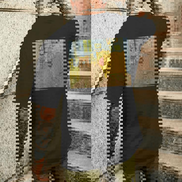 ゴッホ-アルルのベッドルーム メンズTシャツ バックプリント 彼への贈り物