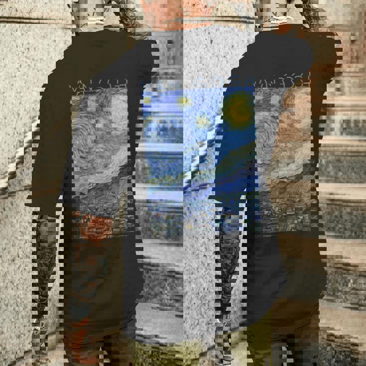 ゴッホ 星月夜 芸術家のためのアート 長袖tシャツ メンズTシャツ バックプリント 彼への贈り物