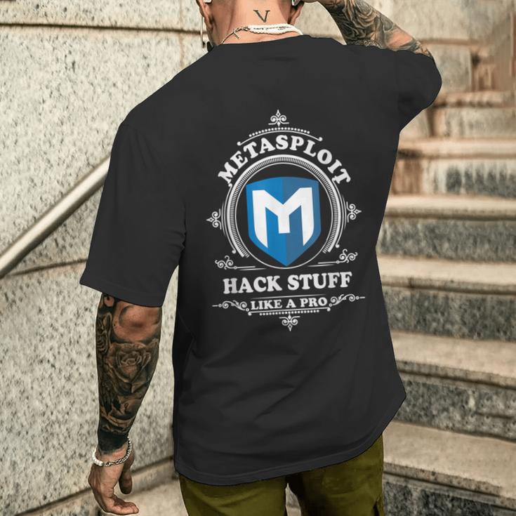 サイバーセキュリティ Metasploit プロのようなものをハック メンズTシャツ バックプリント 彼への贈り物