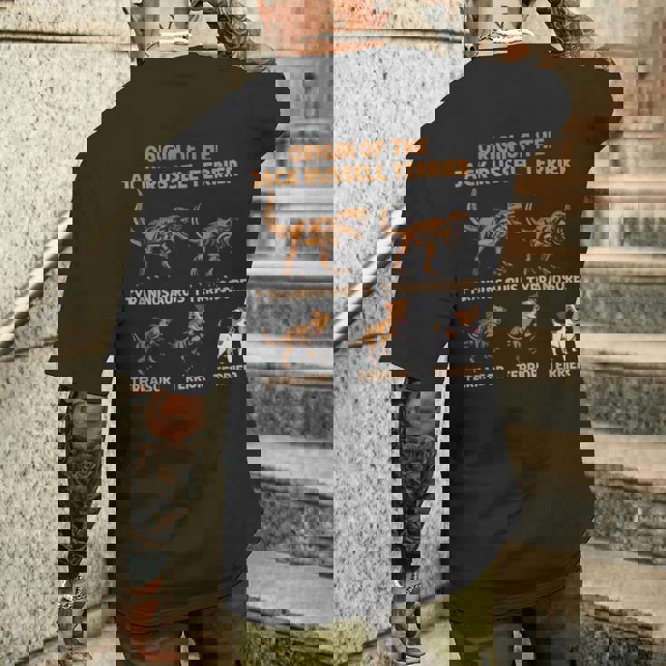 ジャック・ラッセル・テリア進化史犬の起源 メンズTシャツ バックプリント 彼への贈り物