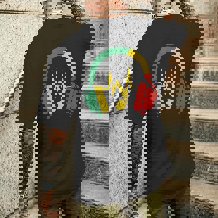 ジャマイカの国旗の色のデザインでレゲエの雰囲気を表現 メンズTシャツ バックプリント 彼への贈り物