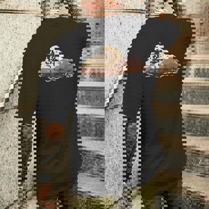 ジョシュア レトロ ボルダー ツリー ファニー ロック クライミング メンズTシャツ バックプリント 彼への贈り物