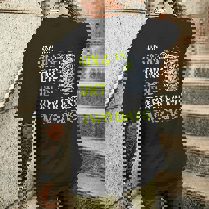 ジントニック ダイエット お酒 カクテル 面白い ドリンク メンズTシャツ バックプリント 彼への贈り物