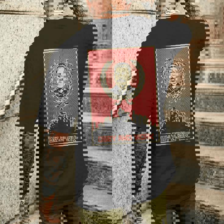 スターリンsovi8ヴィンテージプロパガンダに従い、働きます。 メンズTシャツ バックプリント 彼への贈り物