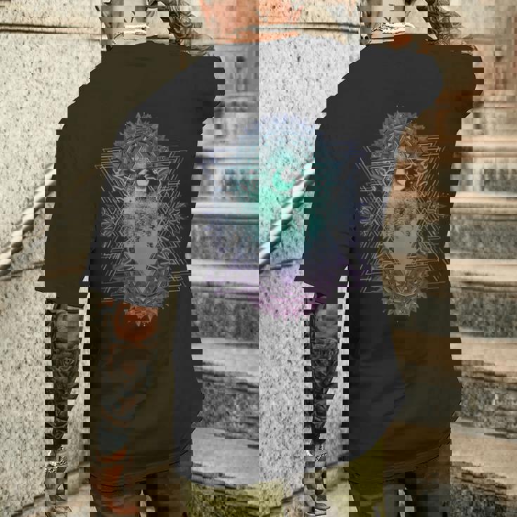 スピリチュアルと密教のマジカルサイケデリックマンダラ メンズTシャツ バックプリント 彼への贈り物