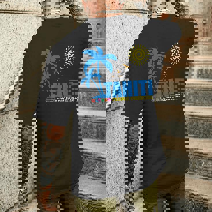 タヒチ フランス領ポリネシア お土産 タヒチ メンズTシャツ バックプリント 彼への贈り物