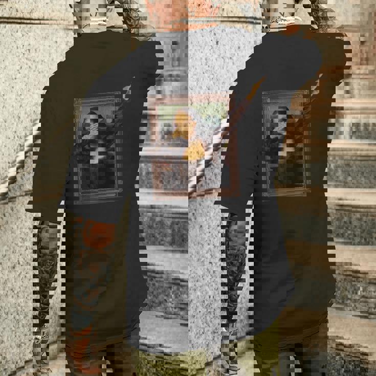 ダビング モナリザ 絵画 ラ・ジョコンダ メンズTシャツ バックプリント 彼への贈り物