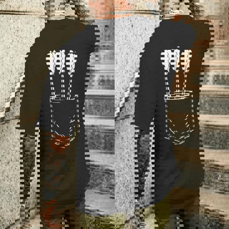 ダーツ ポケット 矢 ダーツ メンズTシャツ バックプリント 彼への贈り物