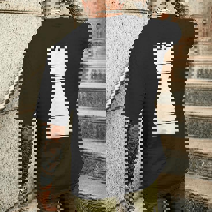 チェス、チェスの駒、ルーク、チェス愛好家、ギフト Chess メンズTシャツ バックプリント 彼への贈り物