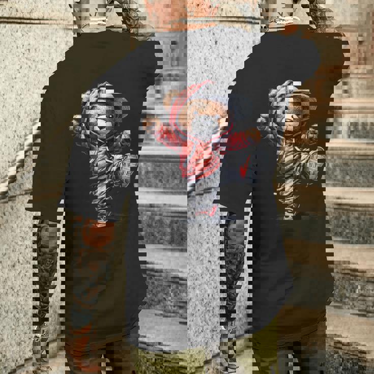 テディ愛好家やキッズダンサーのための面白いクマ メンズTシャツ バックプリント 彼への贈り物