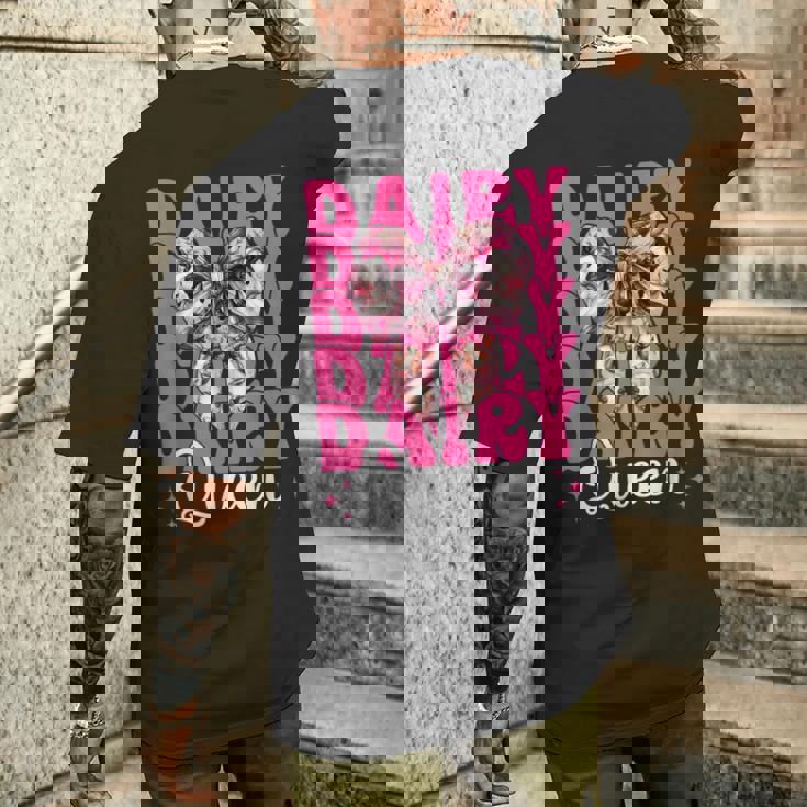 デイリークイーン 酪農家 牛 酪農 少女 ママ コケット メンズTシャツ バックプリント 彼への贈り物