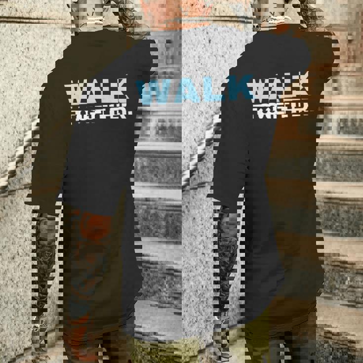 トゥギャザー ウォーク インドア ウォーキング アウトドア おうちで歩く ポンドオフ メンズTシャツ バックプリント 彼への贈り物