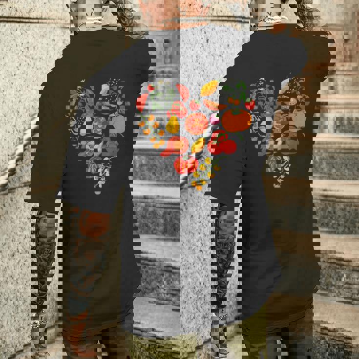 トマトラブ 野菜園芸 トマト メンズTシャツ バックプリント 彼への贈り物