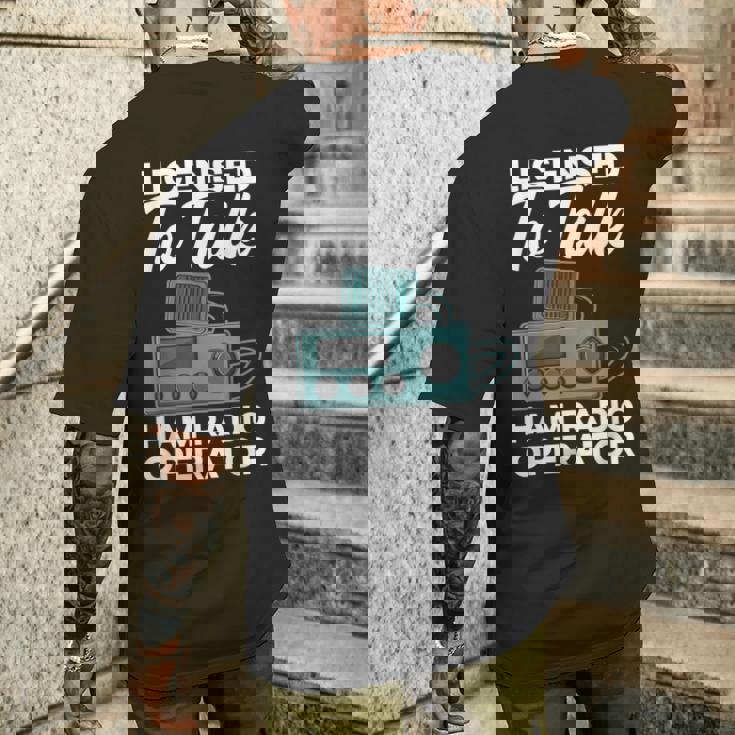 トークハム ラジオオペレーターアマチュア無線 ハム無線機許諾済 メンズTシャツ バックプリント 彼への贈り物