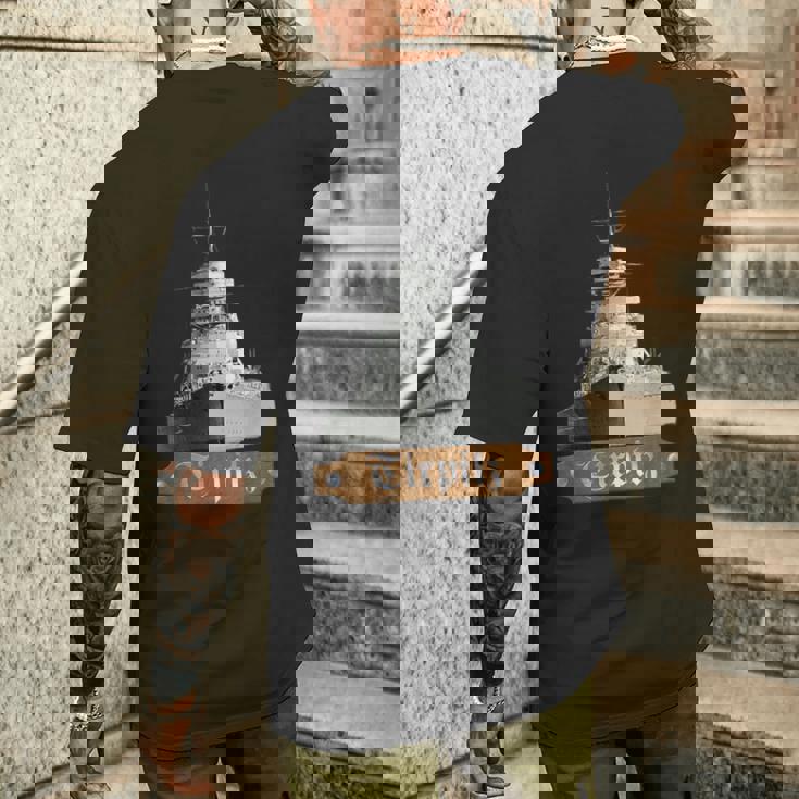 ドイツ戦艦ティルピッツ 第二次世界大戦海軍 メンズTシャツ バックプリント 彼への贈り物