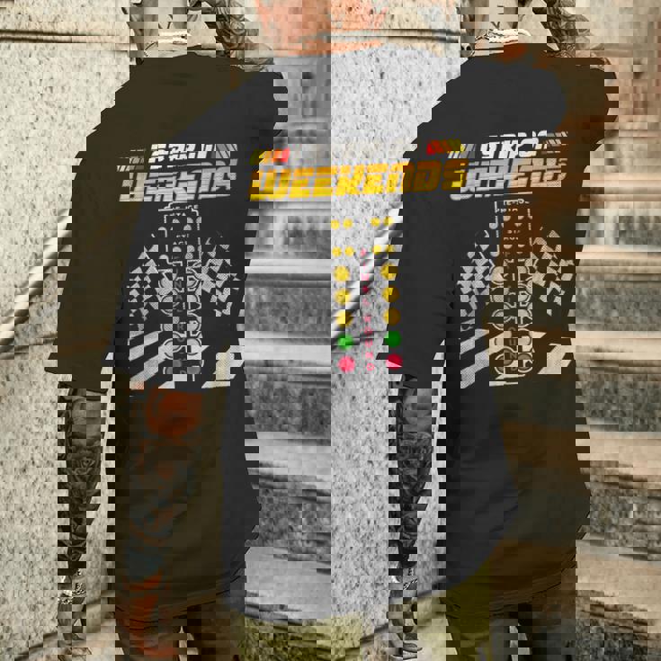 ドラッグレースレーサー 週末はストリップ三昧 メンズTシャツ バックプリント 彼への贈り物