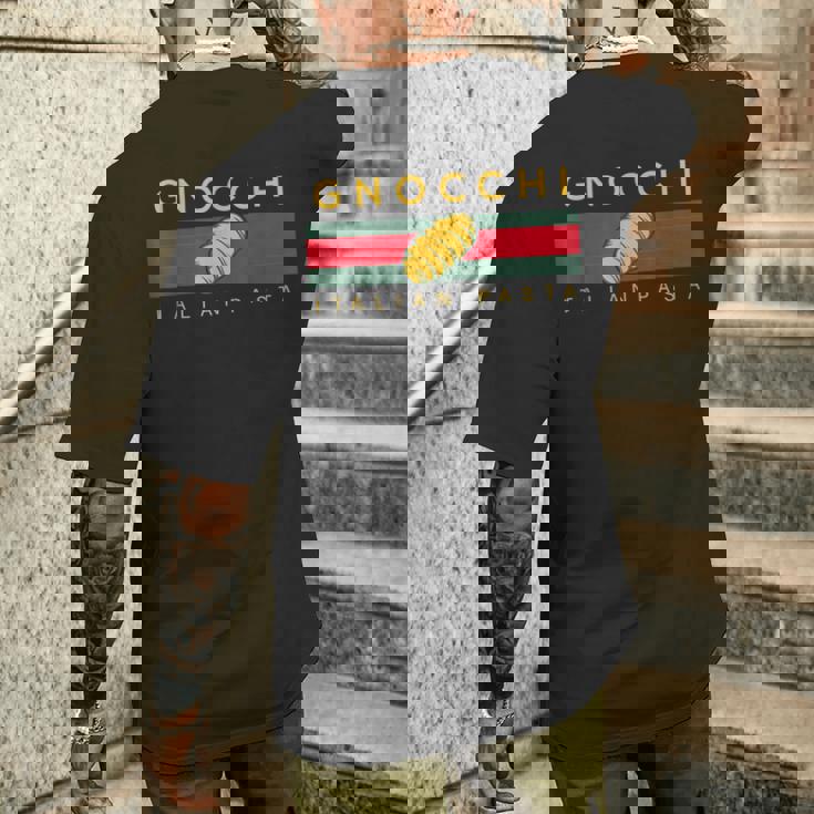 ニョッキヴィンテージクラシックイタリアンパスタ メンズTシャツ バックプリント 彼への贈り物