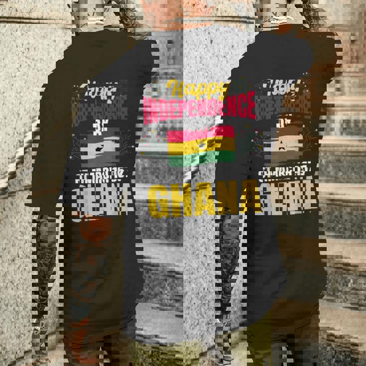 ハッピー独立記念日 ガーナ ガーナの歴史の誇り メンズTシャツ バックプリント 彼への贈り物