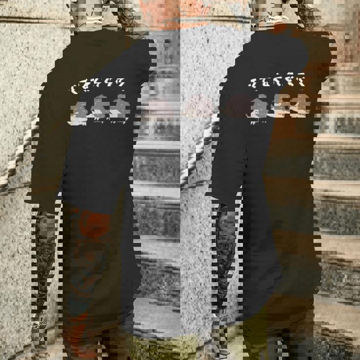 ハリネズミ てくてく ハリネズミ好き ハリネズミの飼い主 おもしろ 可愛い ハリネズミ メンズTシャツ バックプリント 彼への贈り物