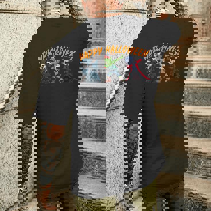 ハロウィンコスチューム ゾンビ ドラキュラ スケルトン ダブ キッズ ホラー メンズTシャツ バックプリント 彼への贈り物